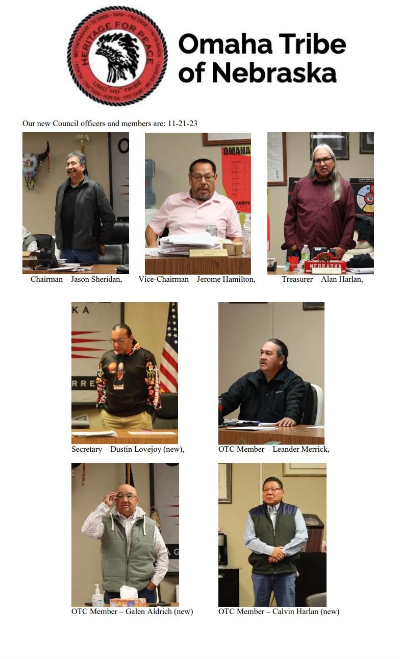 Current Omaha Tribe Council Members - Omaha Tribe of Nebraska